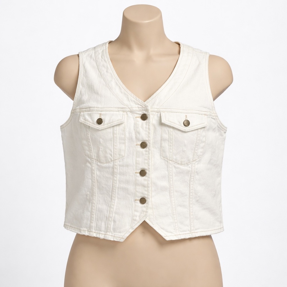 Universal Thread White Denim Vest